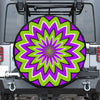 Green Flower Moving Optical Illusion Leather Spare Tire Cover