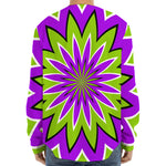 Green Flower Moving Optical Illusion Long Sleeve Baseball Jersey
