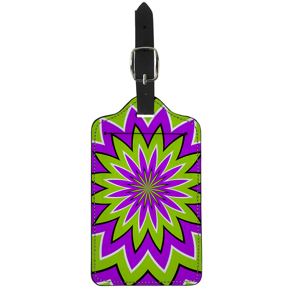 Green Flower Moving Optical Illusion Luggage Tag