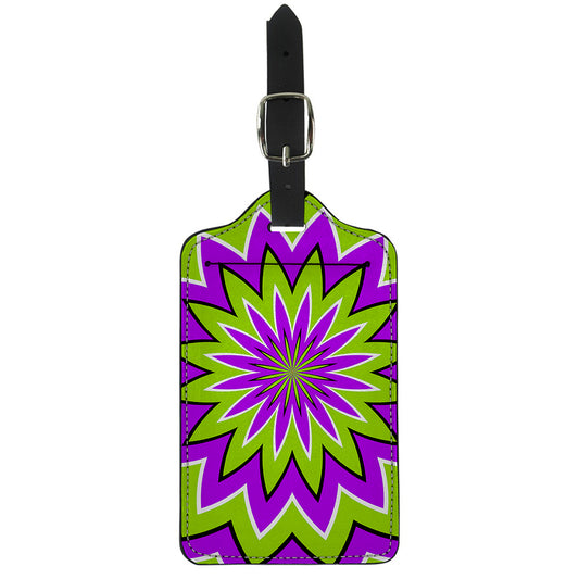 Green Flower Moving Optical Illusion Luggage Tag