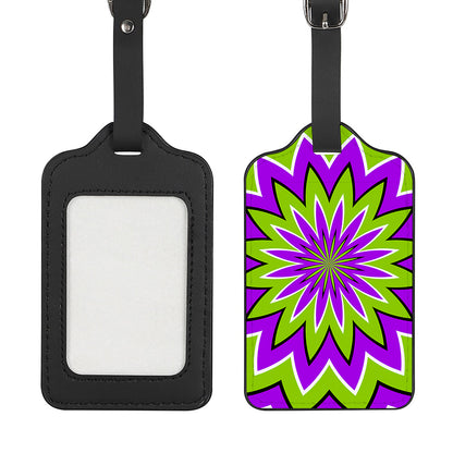Green Flower Moving Optical Illusion Luggage Tag