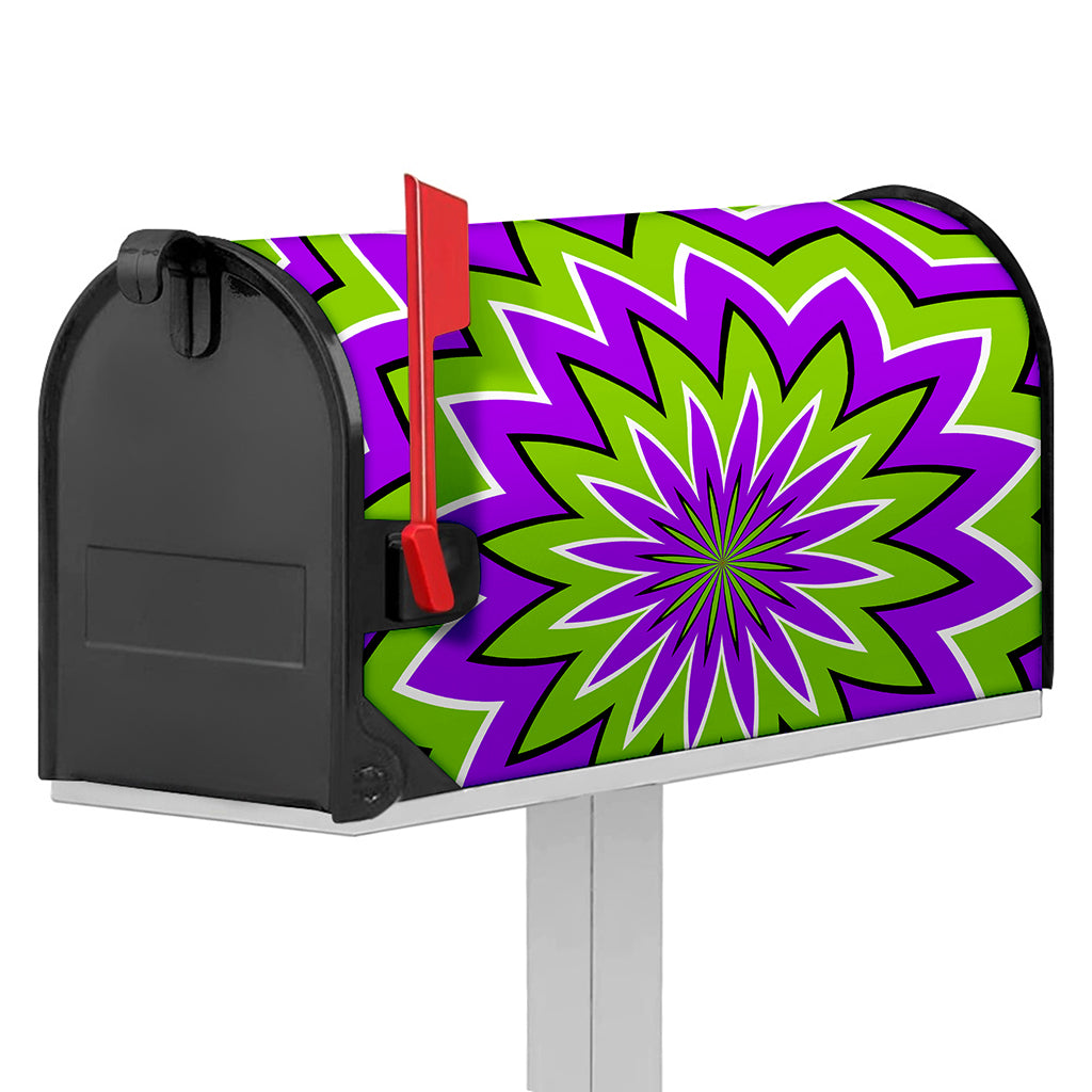 Green Flower Moving Optical Illusion Mailbox Cover