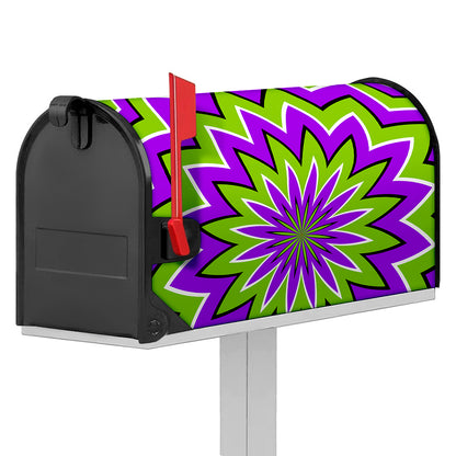 Green Flower Moving Optical Illusion Mailbox Cover