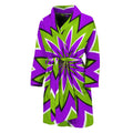 Green Flower Moving Optical Illusion Men's Bathrobe