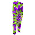 Green Flower Moving Optical Illusion Men's Compression Pants