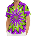 Green Flower Moving Optical Illusion Men's Deep V-Neck Shirt