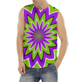 Green Flower Moving Optical Illusion Men's Fitness Tank Top