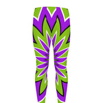 Green Flower Moving Optical Illusion Men's leggings