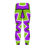 Green Flower Moving Optical Illusion Men's leggings