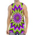 Green Flower Moving Optical Illusion Men's Muscle Tank Top