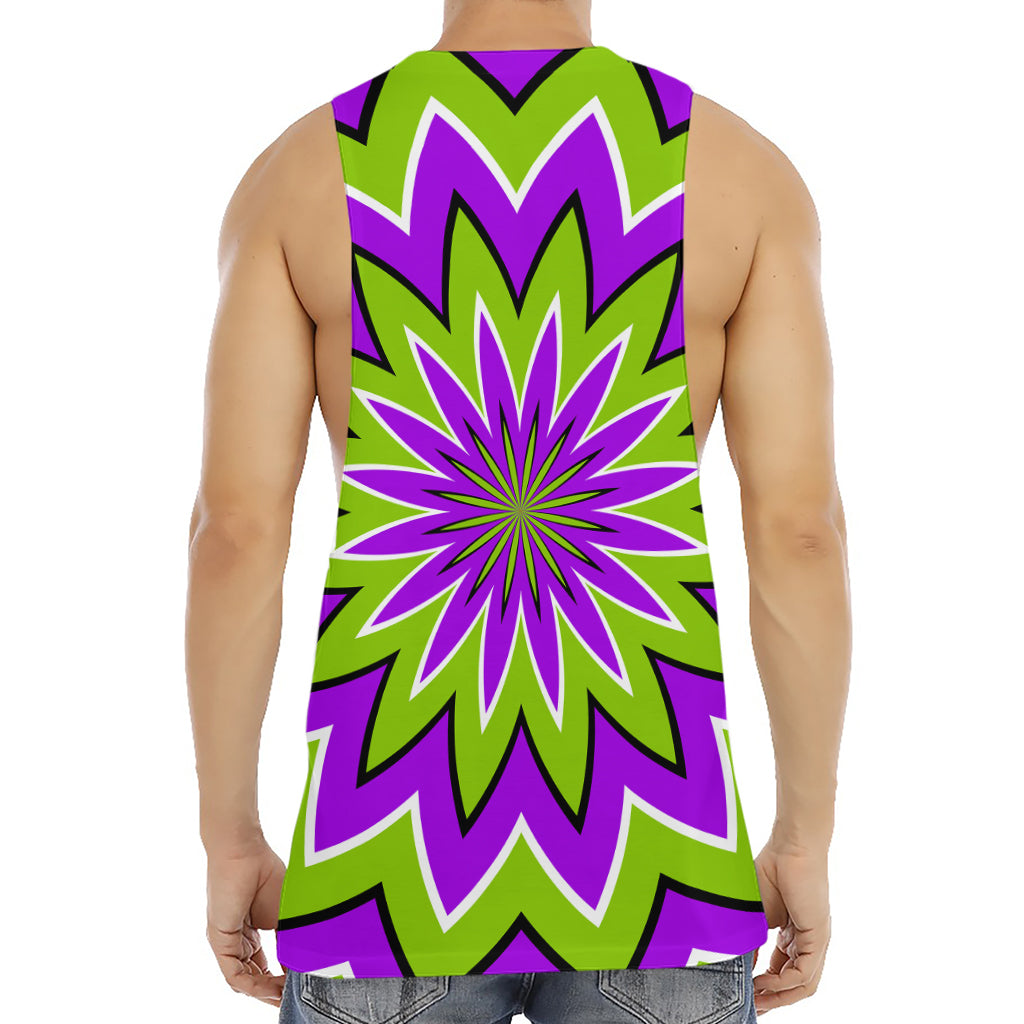 Green Flower Moving Optical Illusion Men's Muscle Tank Top