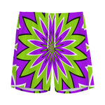 Green Flower Moving Optical Illusion Men's Sports Shorts