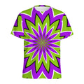 Green Flower Moving Optical Illusion Men's Athletic T-Shirt