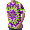 Green Flower Moving Optical Illusion Men's Velvet T-Shirt