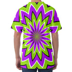 Green Flower Moving Optical Illusion Men's Velvet T-Shirt