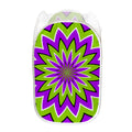 Green Flower Moving Optical Illusion Mesh Laundry Hamper