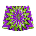 Green Flower Moving Optical Illusion Mesh Shorts