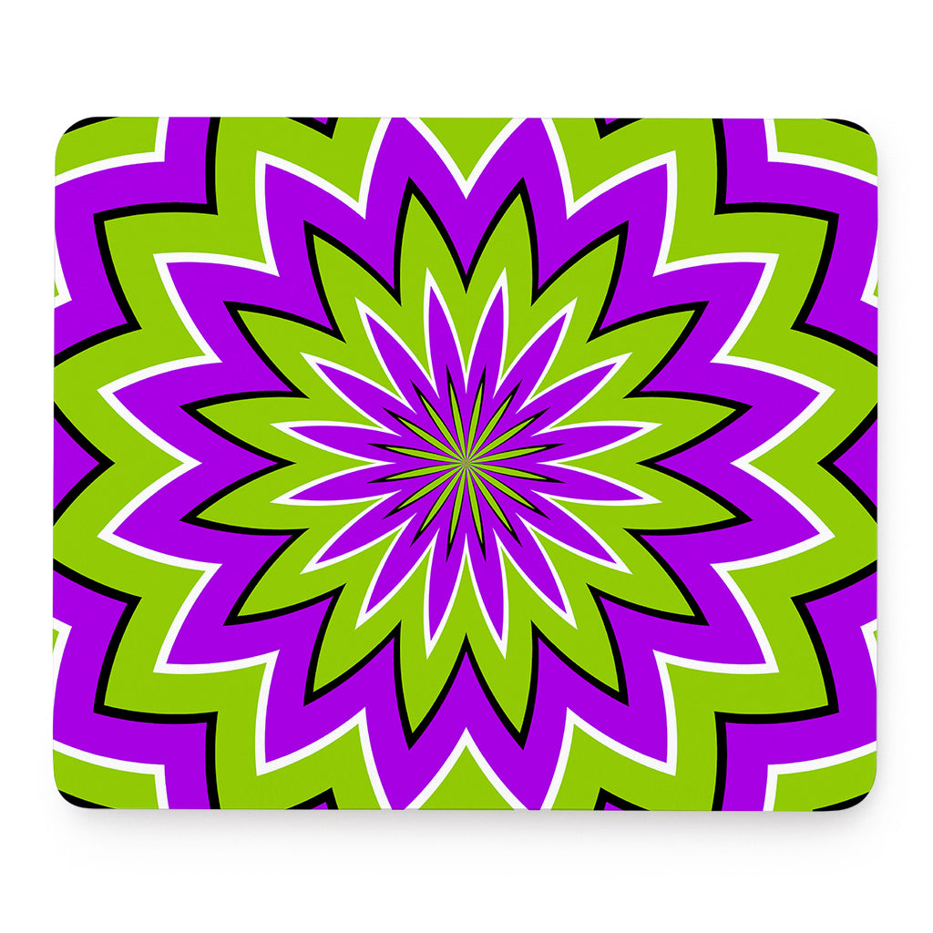 Green Flower Moving Optical Illusion Mouse Pad