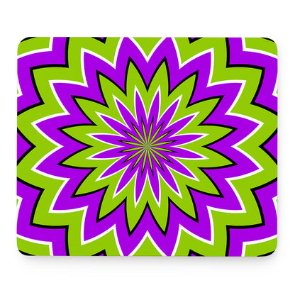 Green Flower Moving Optical Illusion Mouse Pad