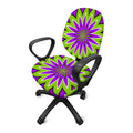 Green Flower Moving Optical Illusion Office Chair Cover