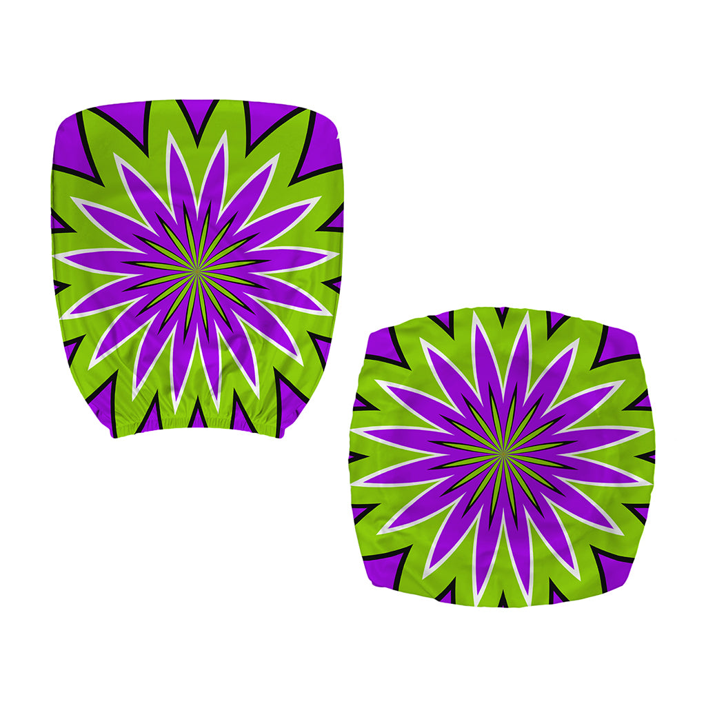 Green Flower Moving Optical Illusion Office Chair Cover
