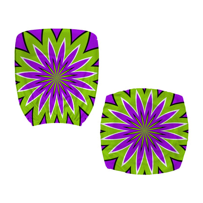 Green Flower Moving Optical Illusion Office Chair Cover