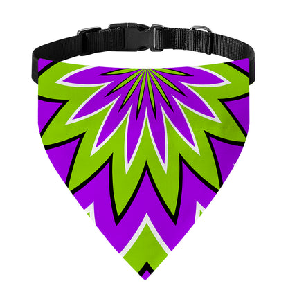 Green Flower Moving Optical Illusion Over The Collar Dog Bandana