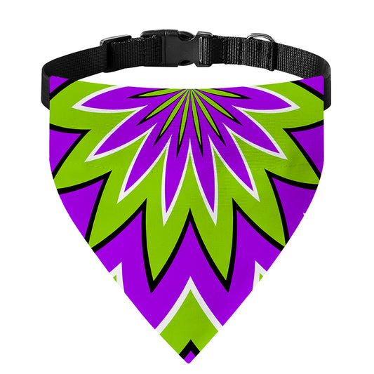 Green Flower Moving Optical Illusion Over The Collar Dog Bandana