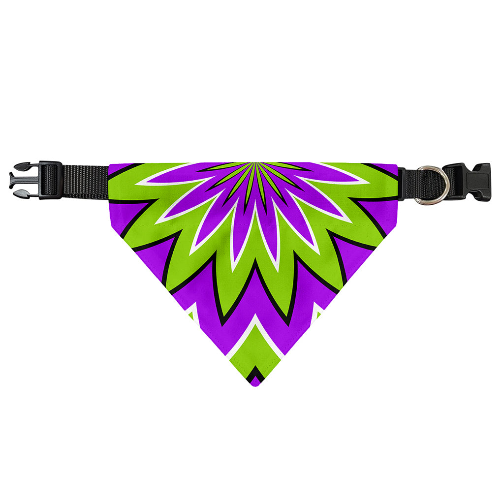 Green Flower Moving Optical Illusion Over The Collar Dog Bandana