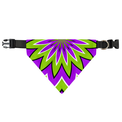 Green Flower Moving Optical Illusion Over The Collar Dog Bandana