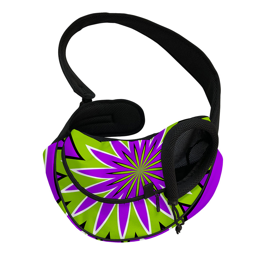 Green Flower Moving Optical Illusion Pet Sling Carrier
