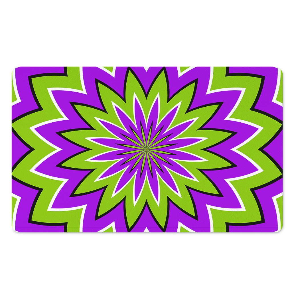 Green Flower Moving Optical Illusion Polyester Doormat