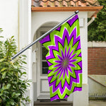 Green Flower Moving Optical Illusion Polyester Flag