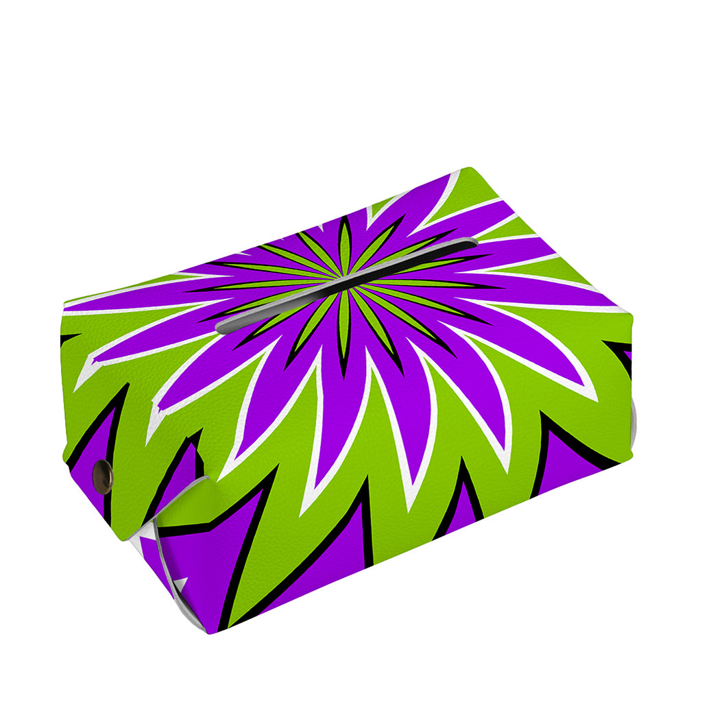 Green Flower Moving Optical Illusion Rectangle Tissue Box Cover