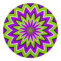 Green Flower Moving Optical Illusion Round Blanket