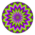 Green Flower Moving Optical Illusion Round Floor Mat