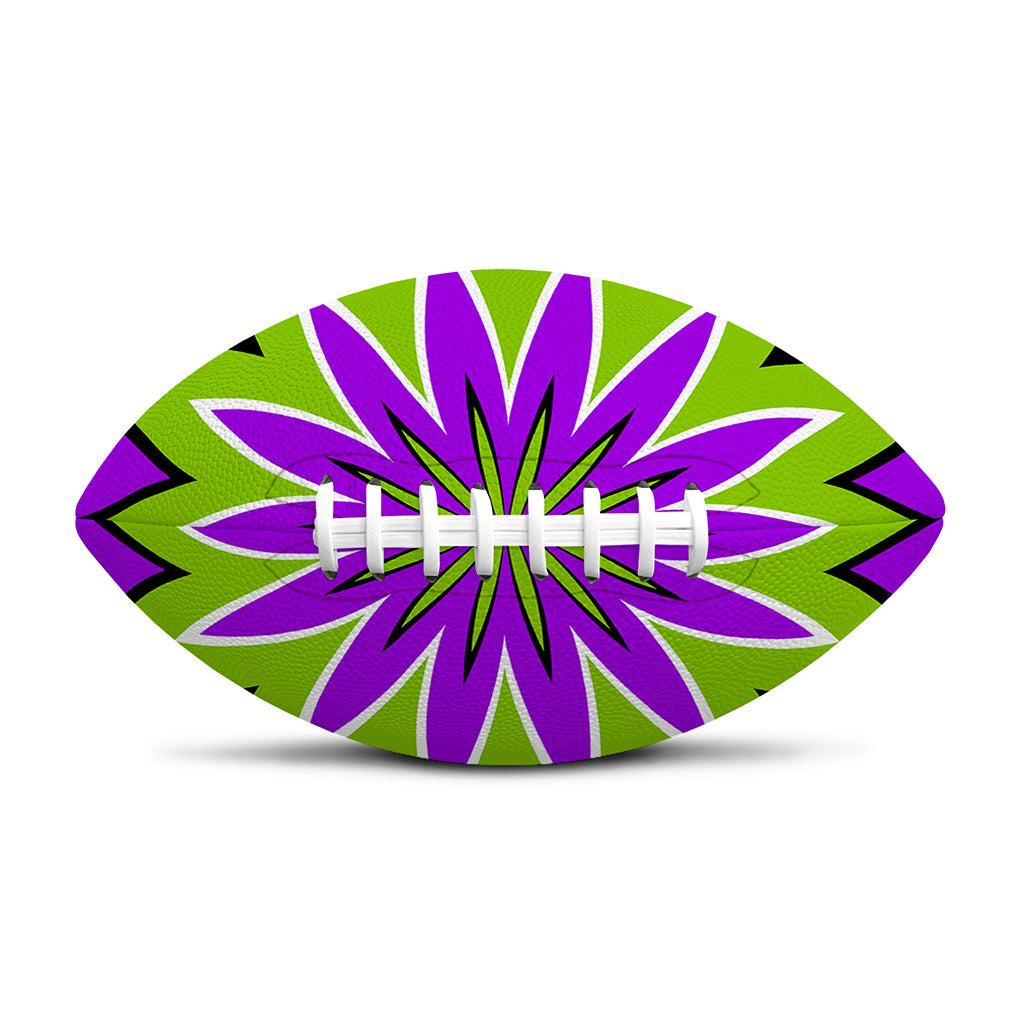 Green Flower Moving Optical Illusion Rugby Ball