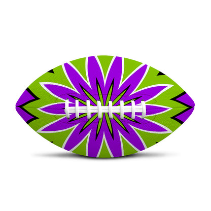 Green Flower Moving Optical Illusion Rugby Ball