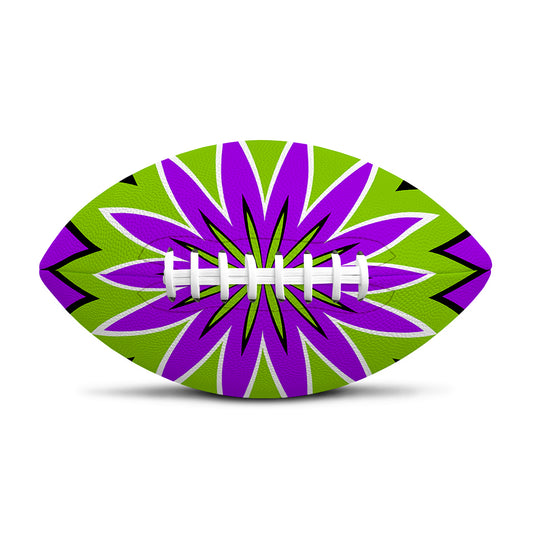 Green Flower Moving Optical Illusion Rugby Ball
