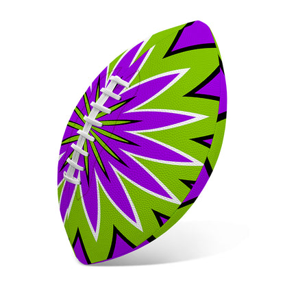 Green Flower Moving Optical Illusion Rugby Ball