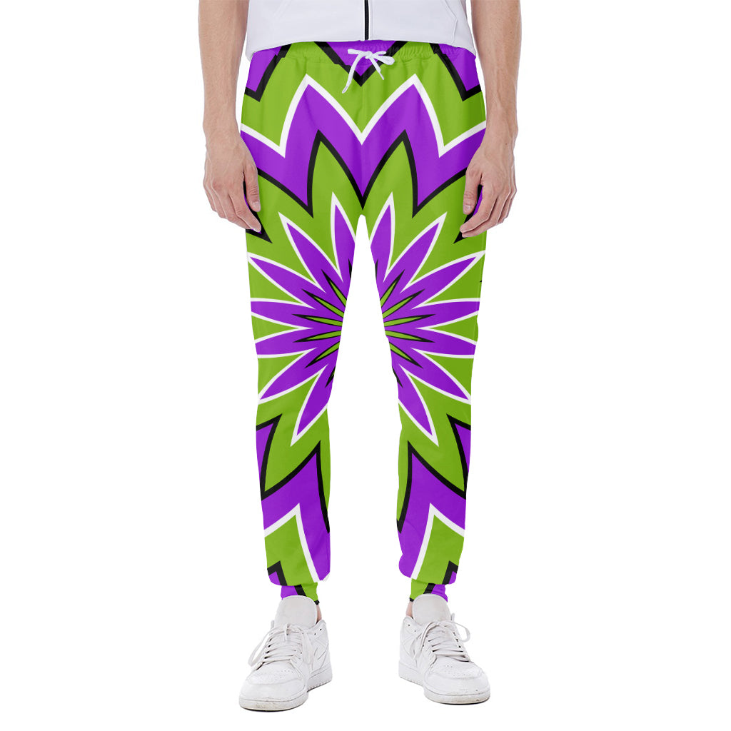 Green Flower Moving Optical Illusion Scuba Joggers