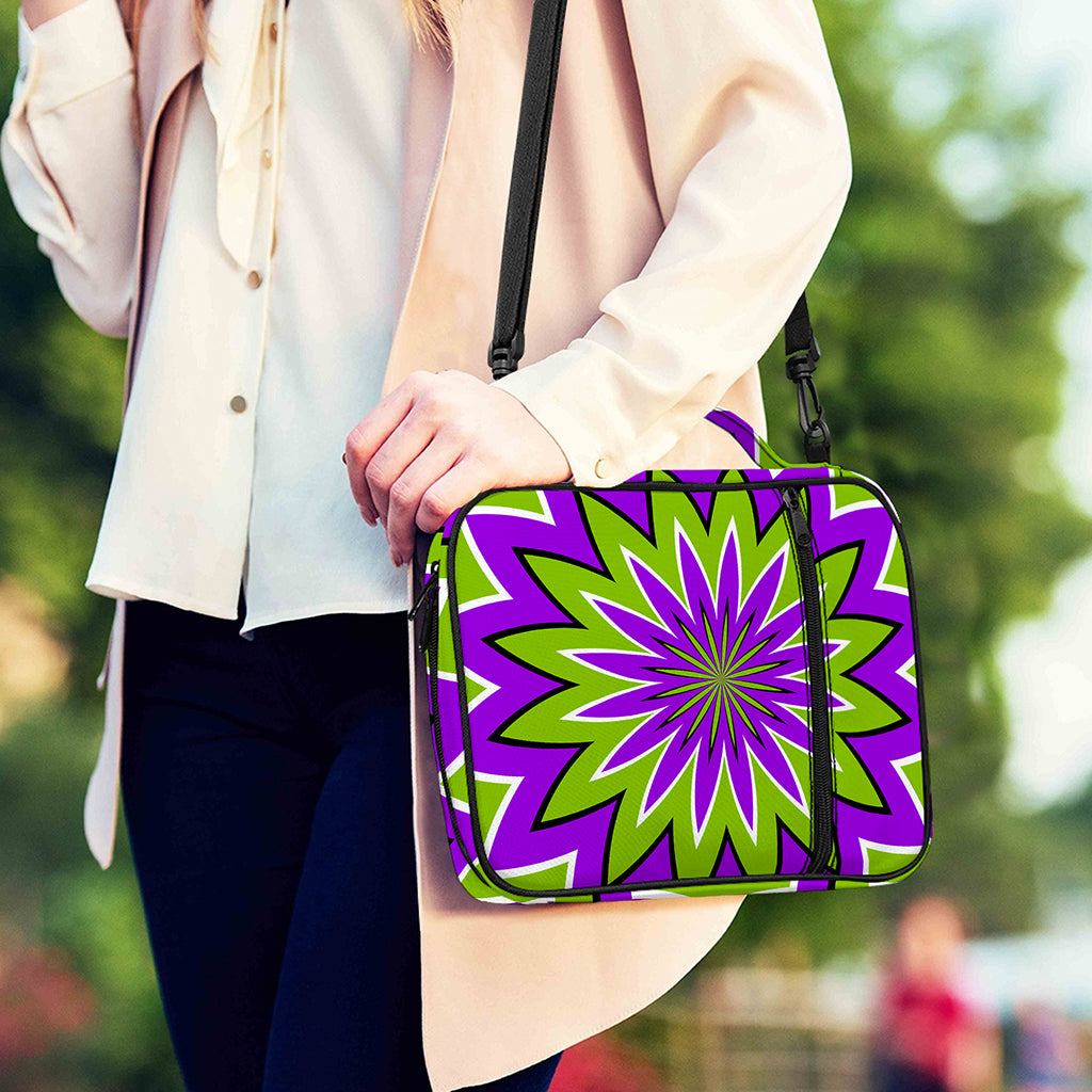 Green Flower Moving Optical Illusion Shoulder Strap Bible Bag