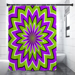 Green Flower Moving Optical Illusion Shower Curtain