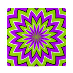 Green Flower Moving Optical Illusion Silk Bandana