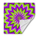 Green Flower Moving Optical Illusion Silk Bandana
