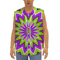 Green Flower Moving Optical Illusion Sleeveless Baseball Jersey