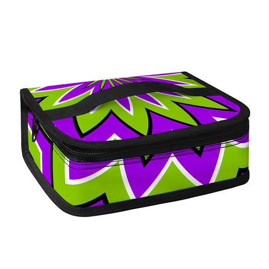 Green Flower Moving Optical Illusion Small Lunch Bag