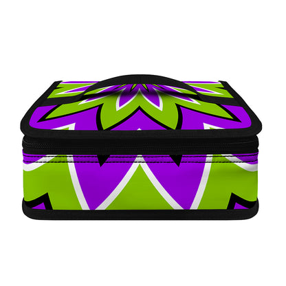 Green Flower Moving Optical Illusion Small Lunch Bag