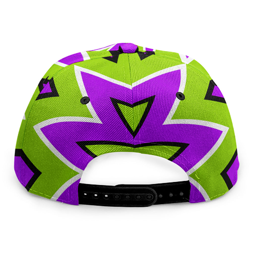 Green Flower Moving Optical Illusion Snapback Cap