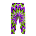 Green Flower Moving Optical Illusion Sweatpants